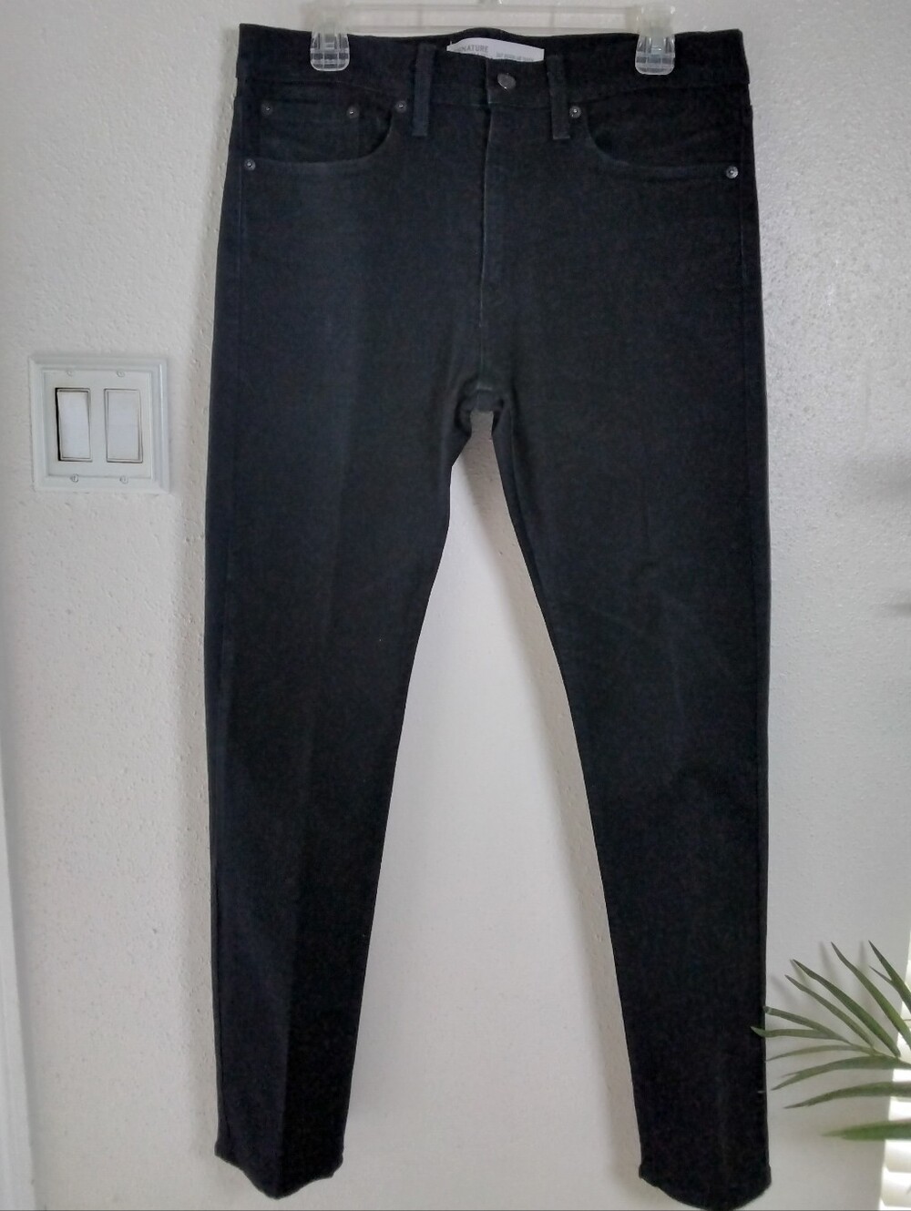 Signature By Levi Strauss & Co. Black Denim Slim Fit Stretch Jeans Sz 32x32